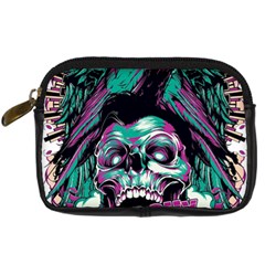 Anarchy Skull And Birds Digital Camera Leather Case from ArtsNow.com Front
