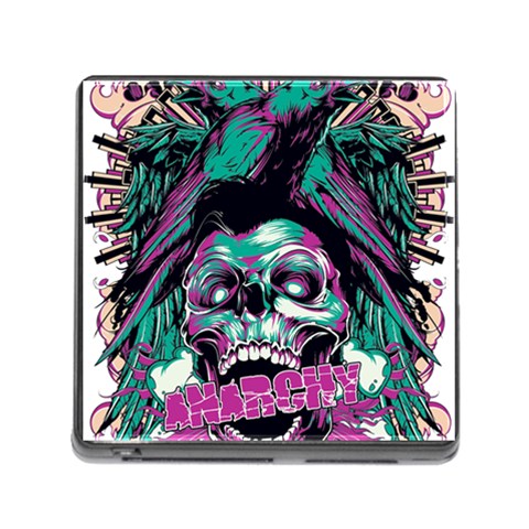 Anarchy Skull And Birds Memory Card Reader (Square 5 Slot) from ArtsNow.com Front