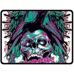Anarchy Skull And Birds Fleece Blanket (Large)