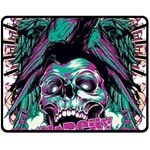Anarchy Skull And Birds Fleece Blanket (Medium)