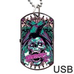 Anarchy Skull And Birds Dog Tag USB Flash (Two Sides)