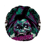 Anarchy Skull And Birds Standard 15  Premium Round Cushions