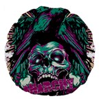 Anarchy Skull And Birds Large 18  Premium Round Cushions