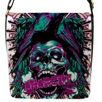 Anarchy Skull And Birds Flap Closure Messenger Bag (S)