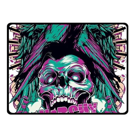 Anarchy Skull And Birds Two Sides Fleece Blanket (Small) from ArtsNow.com 45 x34  Blanket Front