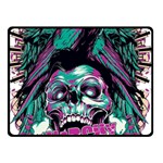 Anarchy Skull And Birds Two Sides Fleece Blanket (Small)
