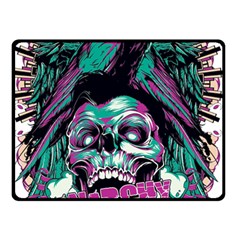 Anarchy Skull And Birds Two Sides Fleece Blanket (Small) from ArtsNow.com 45 x34  Blanket Back