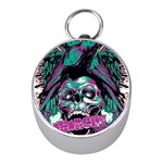 Anarchy Skull And Birds Mini Silver Compasses