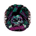 Anarchy Skull And Birds Standard 15  Premium Flano Round Cushions