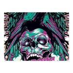 Anarchy Skull And Birds Two Sides Premium Plush Fleece Blanket (Mini)