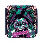 Anarchy Skull And Birds Square Metal Box (Black)