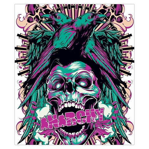 Anarchy Skull And Birds Drawstring Pouch (XS) from ArtsNow.com Front
