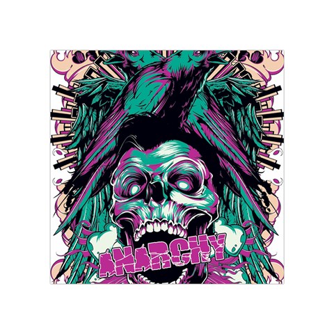 Anarchy Skull And Birds Square Tapestry (Small) from ArtsNow.com Front