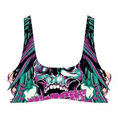 Anarchy Skull And Birds Cross Back Hipster Bikini Set from ArtsNow.com Front