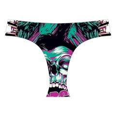 Anarchy Skull And Birds Cross Back Hipster Bikini Set from ArtsNow.com Front Under