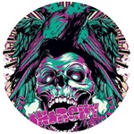 Anarchy Skull And Birds Wooden Bottle Opener (Round)