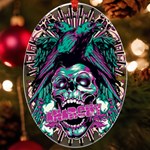 Anarchy Skull And Birds UV Print Acrylic Ornament Oval