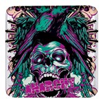 Anarchy Skull And Birds Square Glass Fridge Magnet (4 pack)
