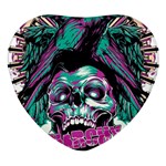 Anarchy Skull And Birds Heart Glass Fridge Magnet (4 pack)