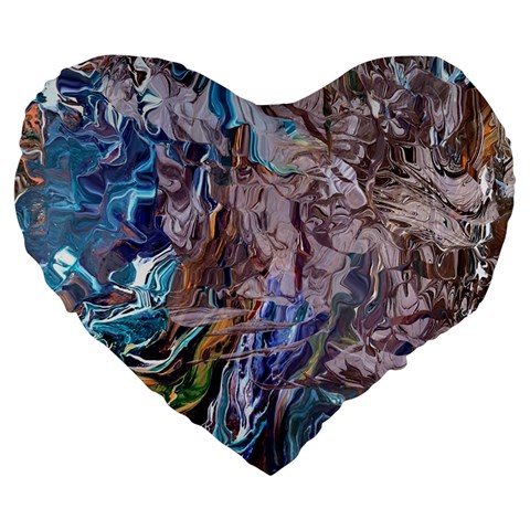 Abstract blend V Large 19  Premium Heart Shape Cushions from ArtsNow.com Front