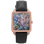 Abstract blend V Rose Gold Leather Watch 