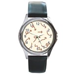 Abstract Arrow Sign Love Aesthetic Round Metal Watch