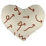 Abstract Arrow Sign Love Aesthetic Large 19  Premium Flano Heart Shape Cushions