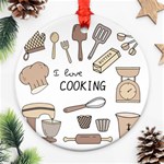 I Love Cooking Baking Utensils Knife Ornament (Round)