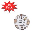 I Love Cooking Baking Utensils Knife 1  Mini Buttons (10 pack) 