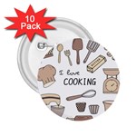 I Love Cooking Baking Utensils Knife 2.25  Buttons (10 pack) 