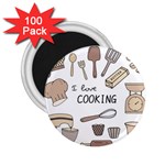 I Love Cooking Baking Utensils Knife 2.25  Magnets (100 pack) 