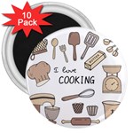 I Love Cooking Baking Utensils Knife 3  Magnets (10 pack) 