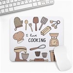 I Love Cooking Baking Utensils Knife Large Mousepad