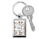 I Love Cooking Baking Utensils Knife Key Chain (Rectangle)