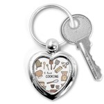 I Love Cooking Baking Utensils Knife Key Chain (Heart)
