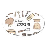 I Love Cooking Baking Utensils Knife Oval Magnet