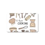 I Love Cooking Baking Utensils Knife Magnet (Name Card)