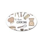 I Love Cooking Baking Utensils Knife Sticker Oval (10 pack)
