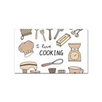 I Love Cooking Baking Utensils Knife Sticker Rectangular (10 pack)