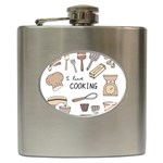 I Love Cooking Baking Utensils Knife Hip Flask (6 oz)
