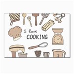 I Love Cooking Baking Utensils Knife Postcards 5  x 7  (Pkg of 10)