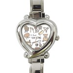 I Love Cooking Baking Utensils Knife Heart Italian Charm Watch