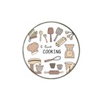 I Love Cooking Baking Utensils Knife Hat Clip Ball Marker (4 pack)