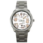 I Love Cooking Baking Utensils Knife Sport Metal Watch