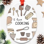 I Love Cooking Baking Utensils Knife Oval Ornament (Two Sides)