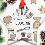 I Love Cooking Baking Utensils Knife Star Ornament (Two Sides)