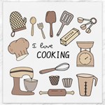 I Love Cooking Baking Utensils Knife Canvas 16  x 16 