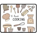I Love Cooking Baking Utensils Knife Fleece Blanket (Medium)