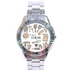 I Love Cooking Baking Utensils Knife Stainless Steel Analogue Watch