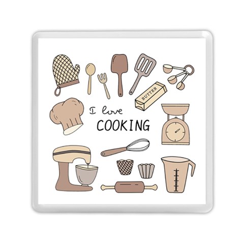 I Love Cooking Baking Utensils Knife Memory Card Reader (Square) from ArtsNow.com Front